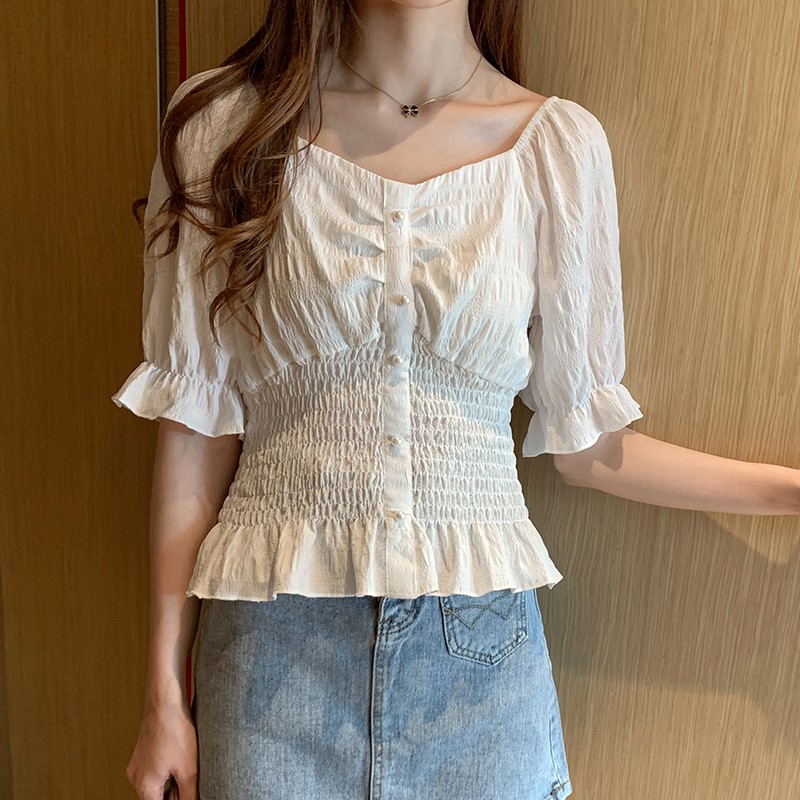 Áo Peplum Tay Ngắn Nhã Nhặn