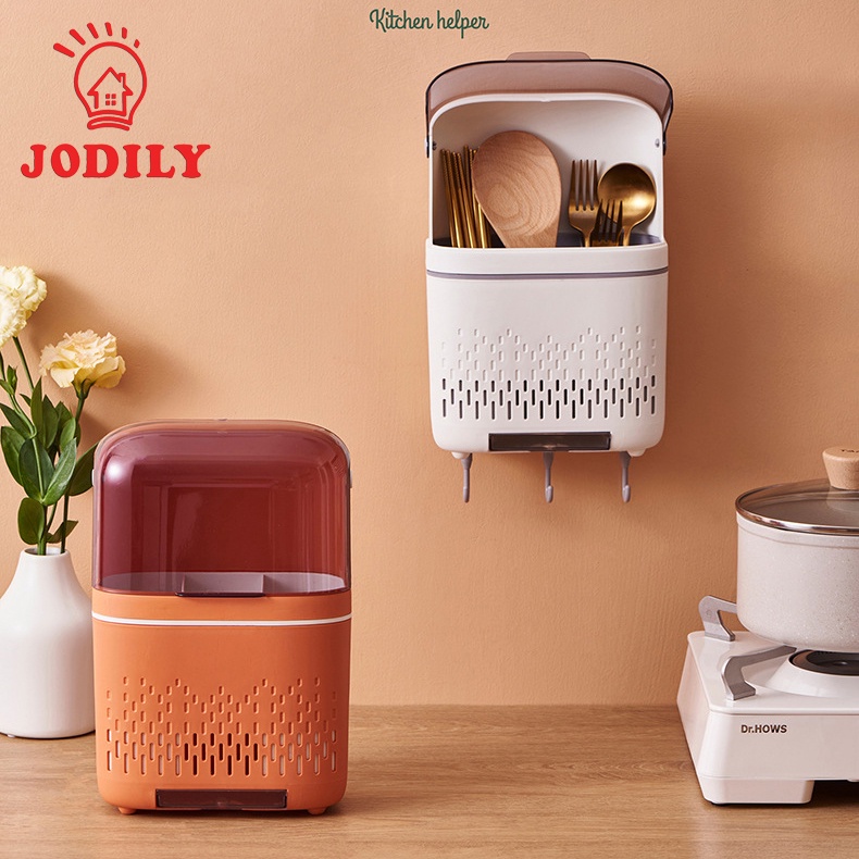 Hộp Đũa Dán Tường Có Nắp Đậy Jodily StarHome