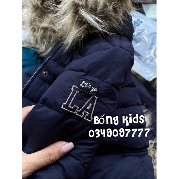 Áo Parka Bé Gái Lót Cừu Lông Vũ Xanh Navy TAP