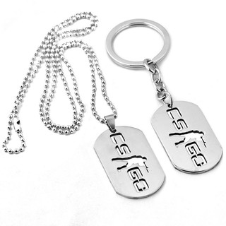 Dây chuyền có mặt chất liệu bằng inox họa tiết chữ CSGO độc đáo