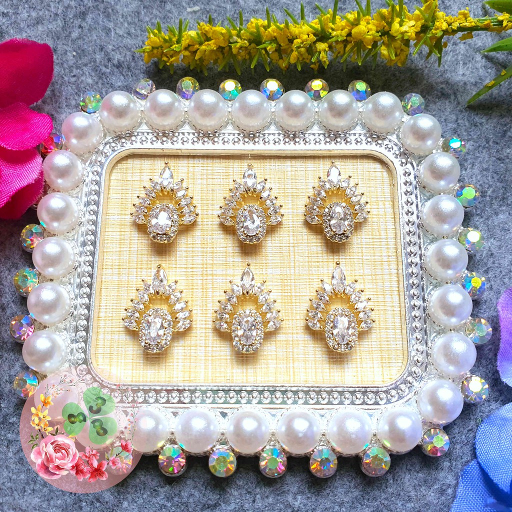 Mã SR043 . Charm kim loại dòng cao cấp đính đá trang trí móng siêu xinh