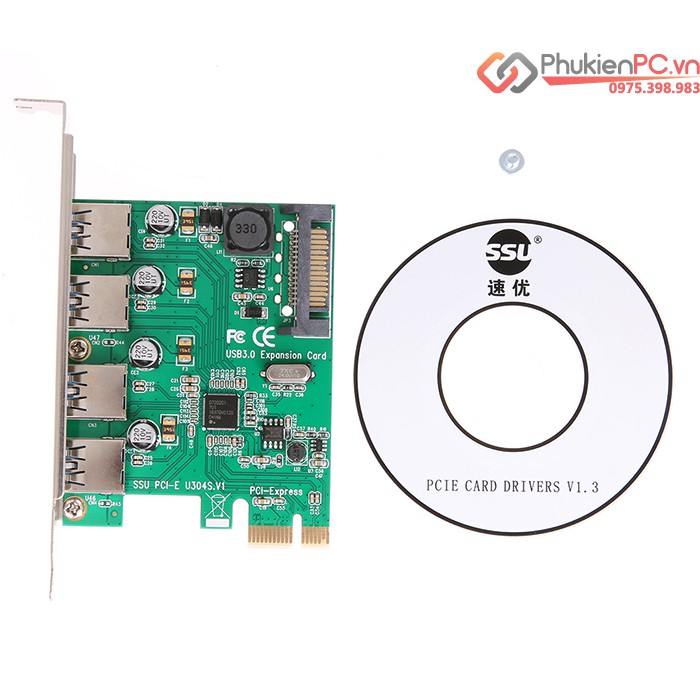 Card chuyển đổi PCI-E to 4 USB 3.0 Chipset NEC720201