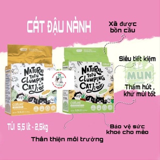 Cát vệ sinh đậu nành hữu cơ cho mèo Tofu Cature - Cát đậu nành không bụi Cát mèo TOFU