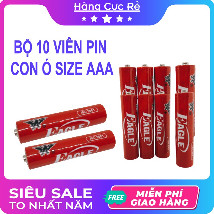 Bộ 10 viên pin AAA (3A) 1.5V Freeship Pin tiểu nhí con ó Pinaco màu đỏ cho các thiết bị điện tử - Shop Hàng Cực Rẻ