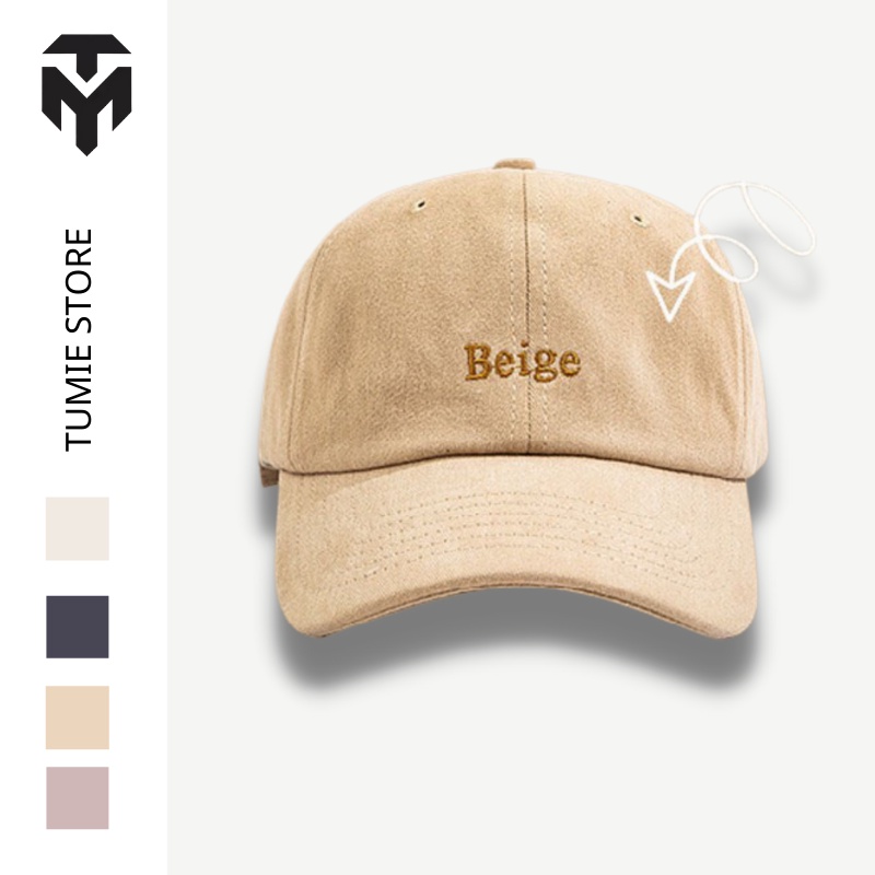 Mũ lưỡi trai nón kết TUMIE thêu chữ BEIGE phong cách Ulzzang Unisex phù hợp cho nam nữ cá tính NK006
