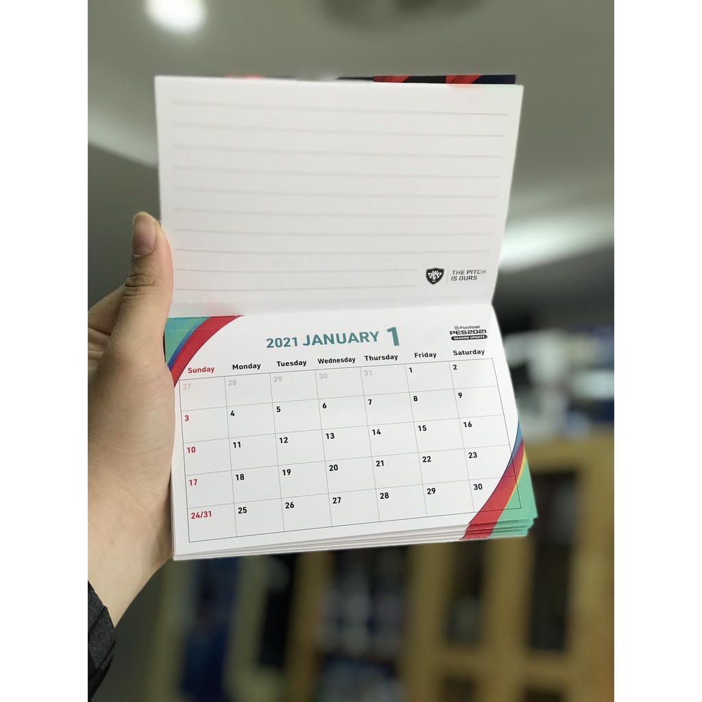 Bộ lịch Monthly Planning và sticker logo PES 2021