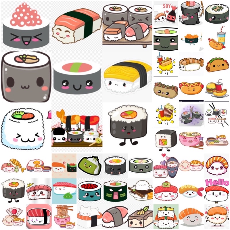 Cực kỳ đáng yêu sushi stickers cute Do chính tay nghệ sĩ vẽ