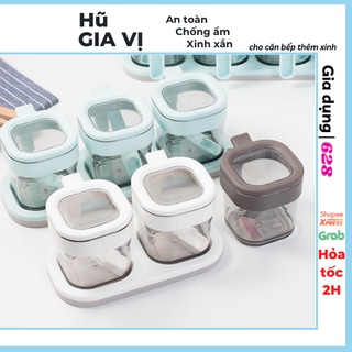 Hũ đựng gia vị thủy tinh ,Lọ gia vị đẹp kèm thìa cao cấp thông minh, Gia dụng 628