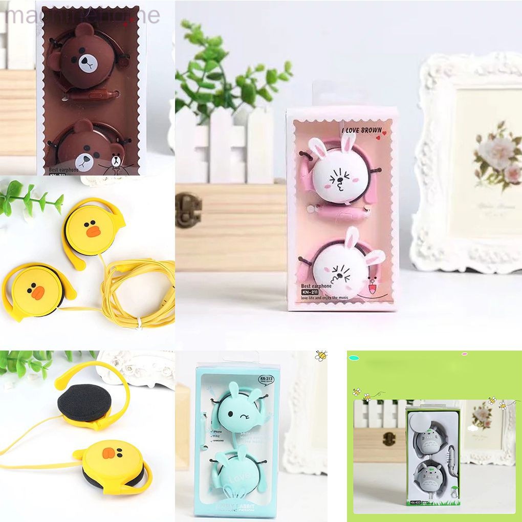 Tai Nghe Nhét Tai Hình Thú Dễ Thương Kèm Phụ Kiện
