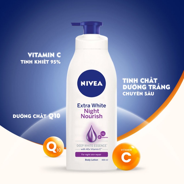 Bộ đôi Sữa dưỡng thể trắng da Ngày (350ml) &amp; Đêm (350ml) NIVEA (88311+98412)