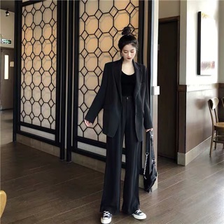 (Order) SET ÁO BLAZER OVERSIZE QUẦN RỘNG ULZZANG (ảnh thật)