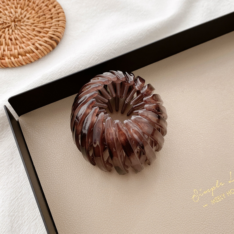 Kẹp tóc nhựa màu trơn thiết kế đơn giản thời trang cho nữ