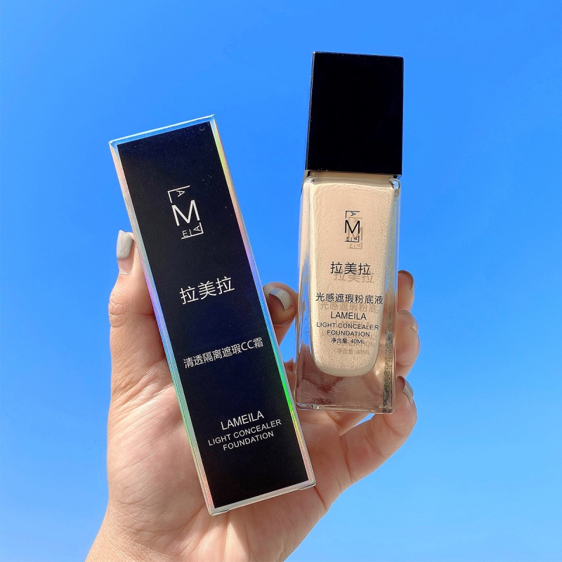 [Hàng mới về] Kem nền dạng lỏng làm tươi sáng làn da kháng nước cấp ẩm Lameila