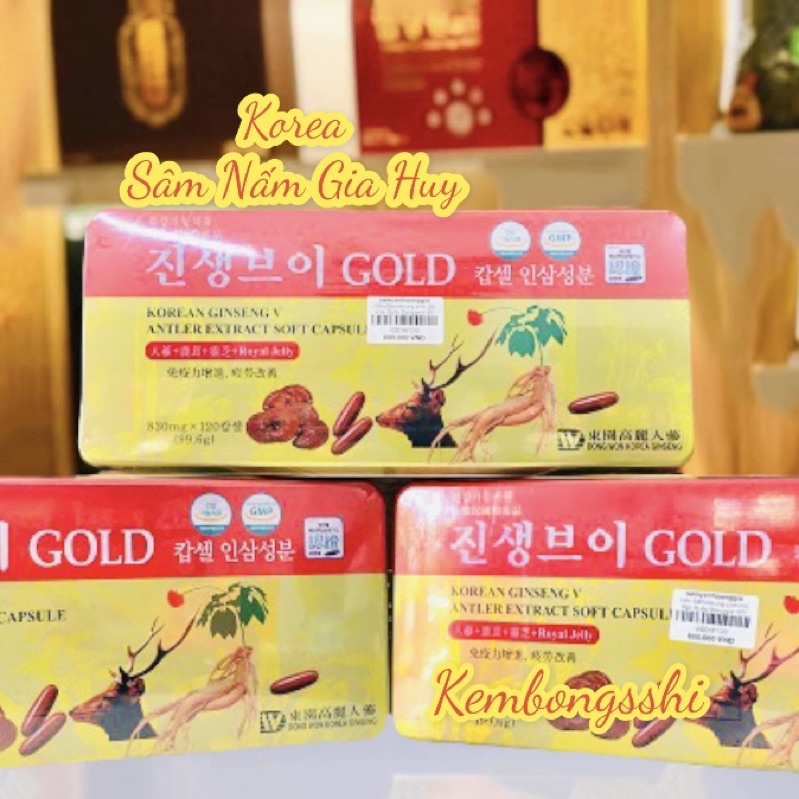 Đạm Tổng Hợp Hồng Sâm Nhung Linh Chi Hộp Vàng Cao Cấp 120 viên[8818]