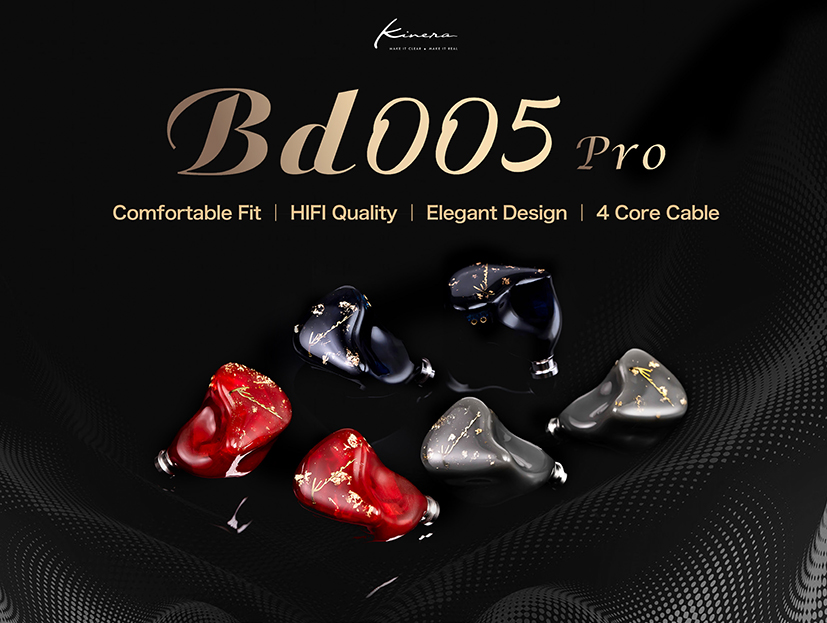 Bộ tai nghe KINERA BD005 Pro công nghệ kết hợp HIFI BD005PRO 3D 9.2mm màng berili trình điều khiển 30095 Series BA