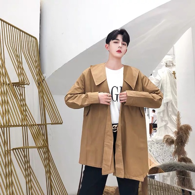 &lt;&lt;Có sẵn&gt;&gt; Áo khoác kaki tay dài kiểu phong cách Hàn Quốc cho nam nữ unisex