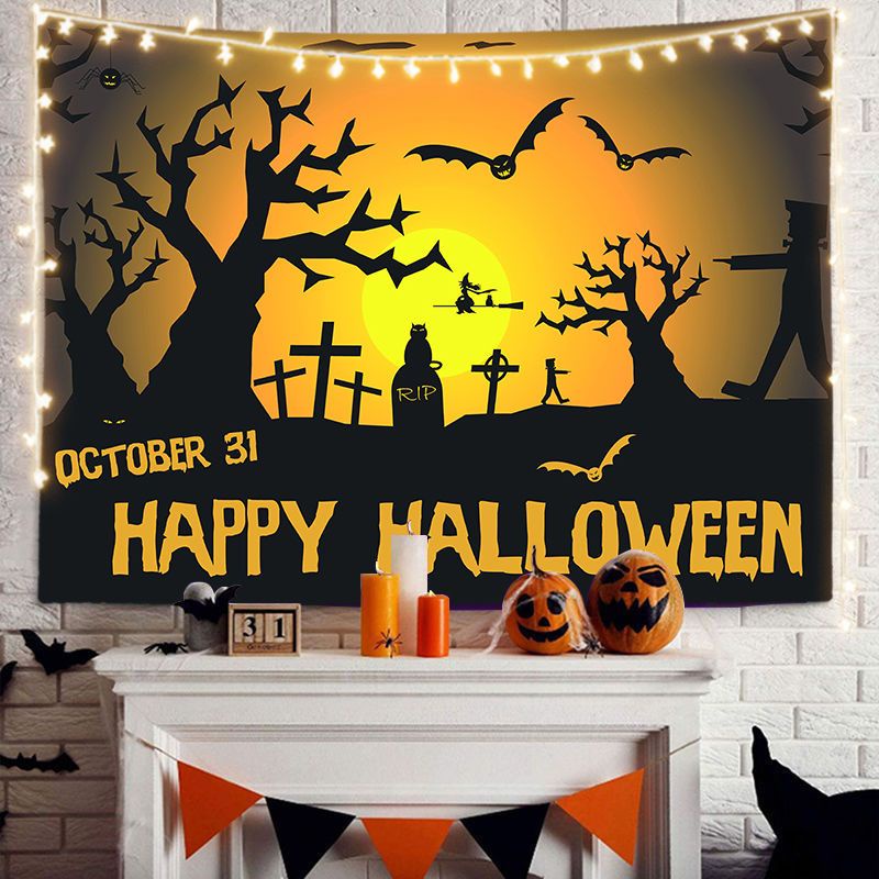 Thảm Treo Tường Họa Tiết Ma Trang Trí Halloween 2X1.5M + 6m