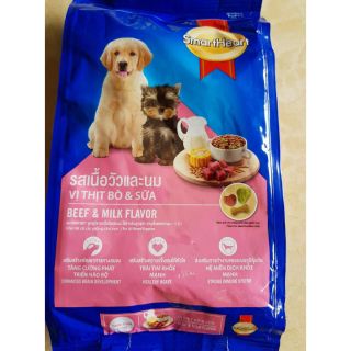 Thức ăn cao cấp cho chó con Smart heart Puppy 400g vị thịt bò và sữa