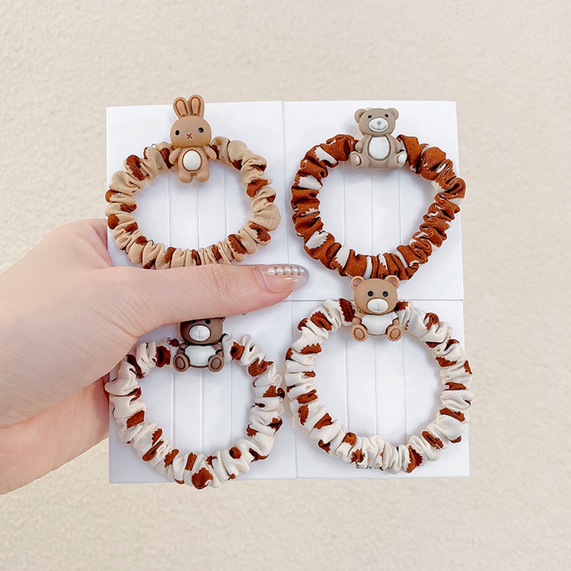 Dây Cột Tóc Co Giãn Hình Gấu/Thỏ Dễ Thương Phong Cách Hàn Quốc Cho Nữ