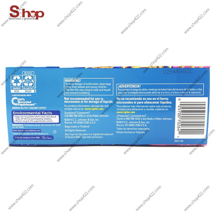 Ziploc Túi Đựng Thực Phẩm Snack 120 Cái