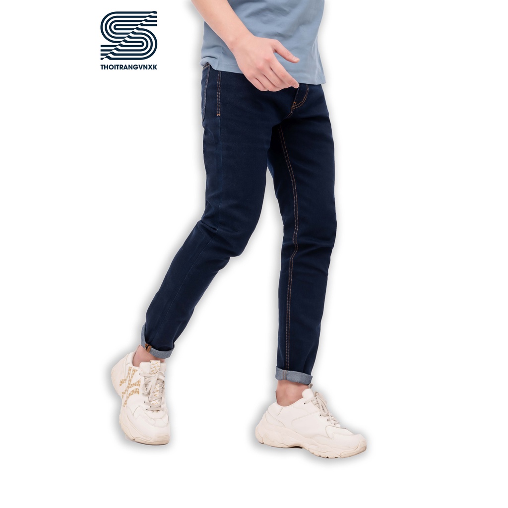 Quần jean nam màu xanh đậm, quần bò trơn cao cấp Sonvnxk - QJMSM1020 | BigBuy360 - bigbuy360.vn