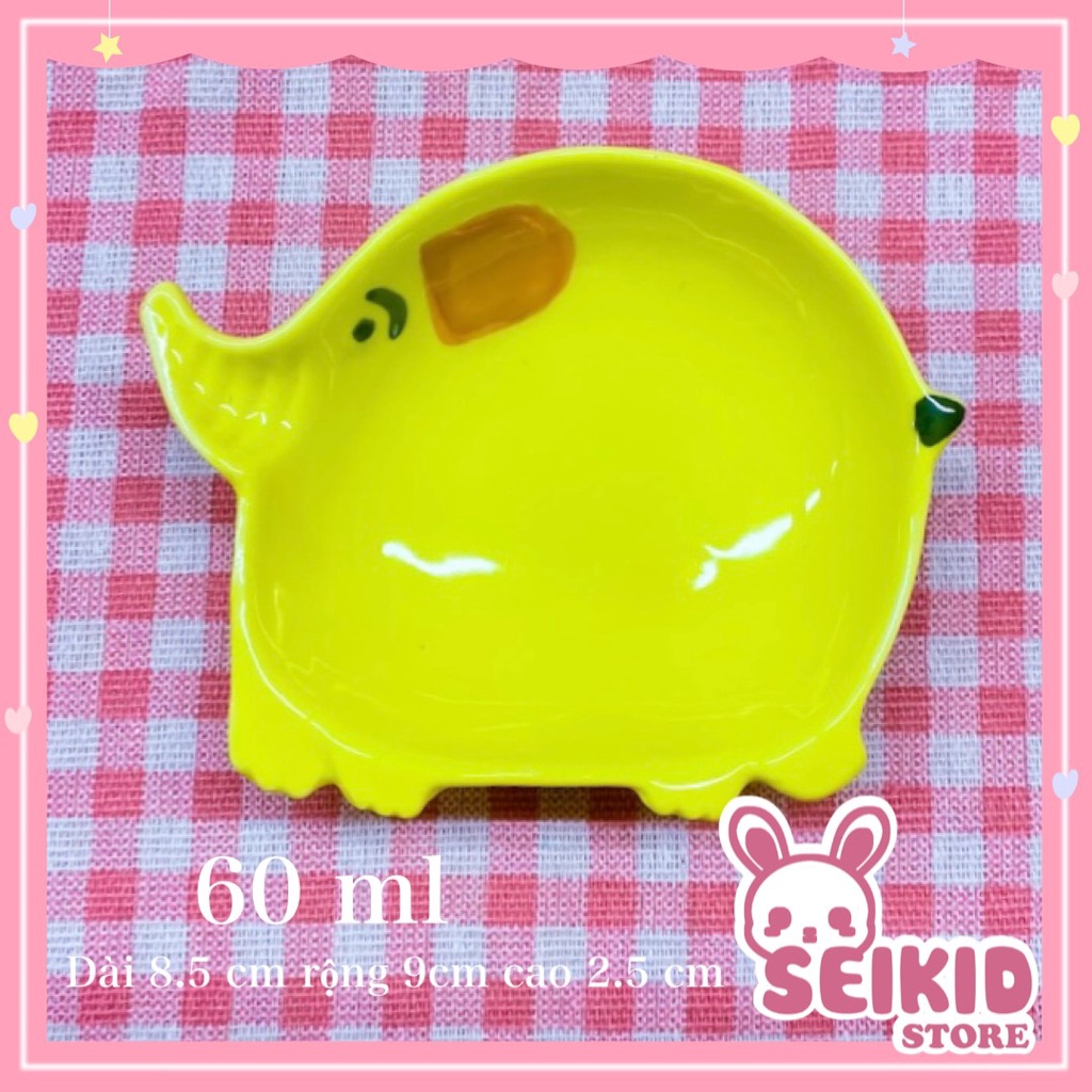 Bát sứ ăn dặm, đựng gia vị xinh xắn hình con voi đủ màu Seikid Store 60ml