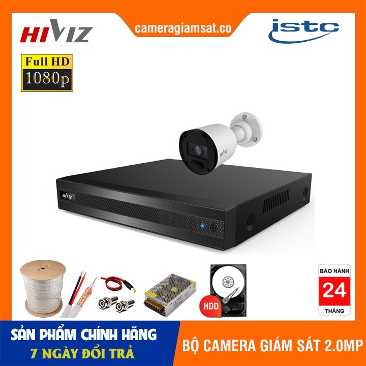 ⚡️FREESHIP⚡️BỘ CAMERA GIÁM SÁT HIVIZ PRO FHD 1080P, TRỌN BỘ [1/2/3/4] CAMERA 2.0MP, ĐỦ PHỤ KIỆN KÈM THEO - CHÍNH HÃNG