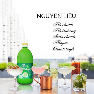 Nước cốt chanh 100A Chavi chai 1lít – Chiết xuất từ chanh tươi chất lượng, tạo vị chua tự nhiên.