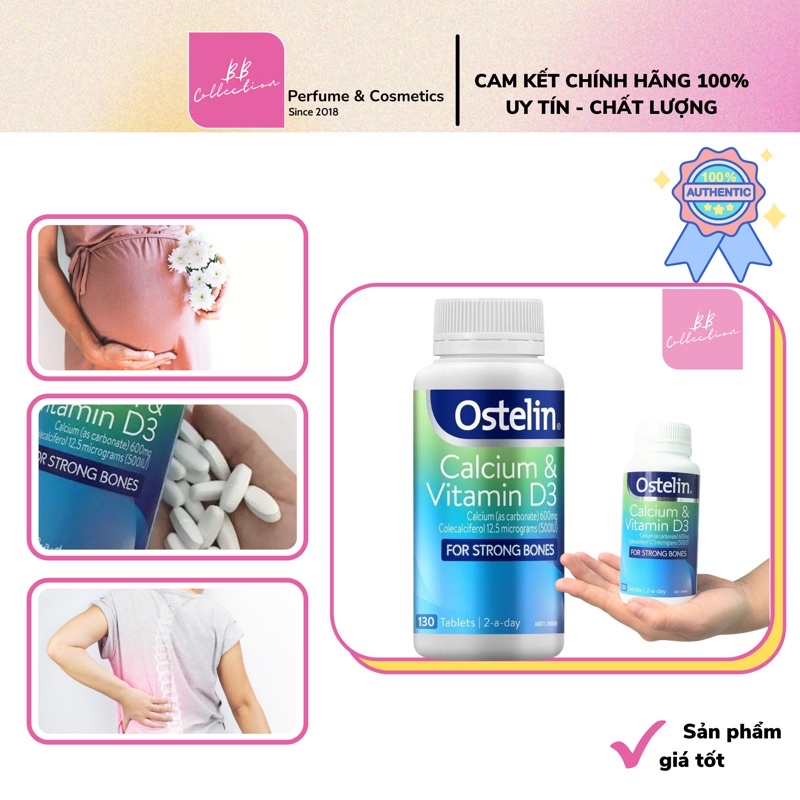 [ Hàng Chuẩn ÚC ] Ostelin Bầu Calcium &amp; Vitamin D3 - Viên uống ngăn ngừa loãng xương người lớn 130 viên