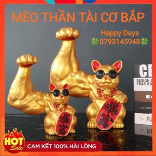 Mèo thần tài cơ bắp, mèo thần tài lực sĩ, mèo cơ bắp, mèo lực sĩ dùng để cầu tài may mắn phong thủy cho gia chủ