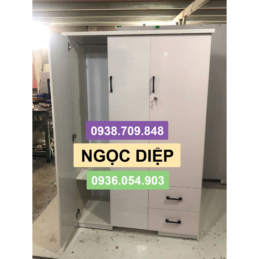 -[GIAO SIÊU TỐC] TỦ NHỰA ĐÀI LOAN CHO NGƯỜI LỚN 3 CÁNH 2 NGĂN KÉO Cao 1m65 Ngang 1m05