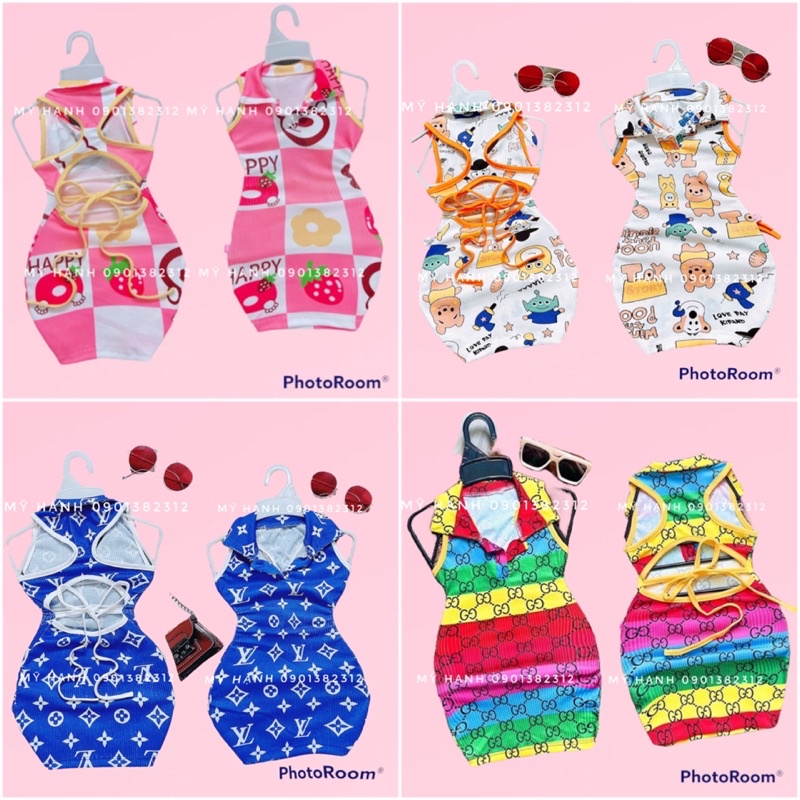 VÁY BODY G.C, dior khoét lưng sát nách cho bé gái (7-25kg)