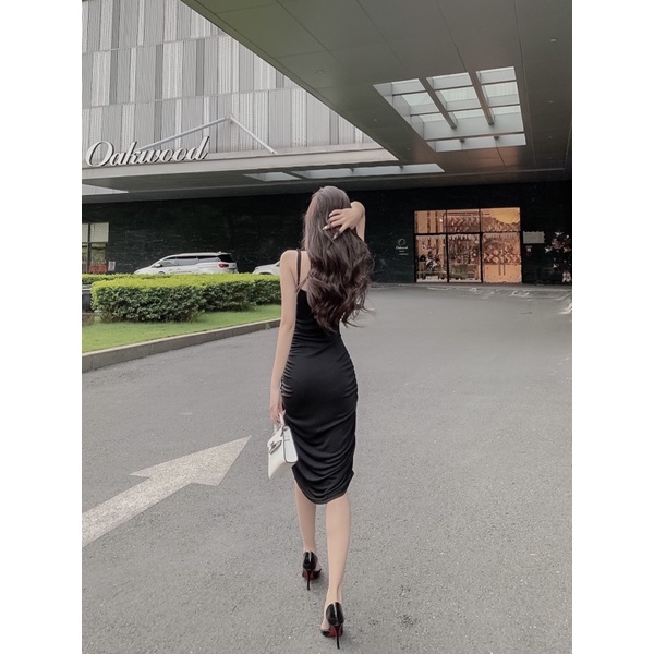 Đầm Midi Ôm Nhún Sườn Yoona