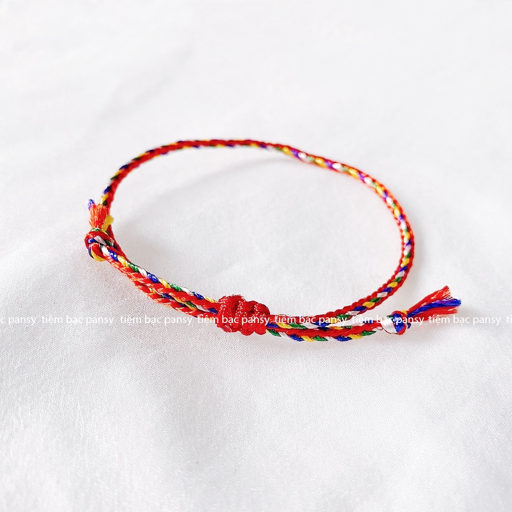 Vòng tay chỉ ngũ sắc PANSY bình an may mắn - Vòng tay handmade cho nam nữ và trẻ em
