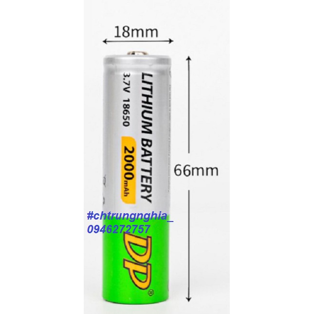 [PIN 18650 CAO CẤP DP] Pin sạc 18650 Lion DP 3.7V 2000mAh