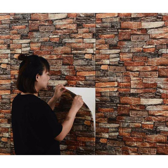 3DWallpaper Self-adhesive Cement Wall Decor stickers waterproof Imitation Rock Wallpapers 35*70CM for bedroom TV background