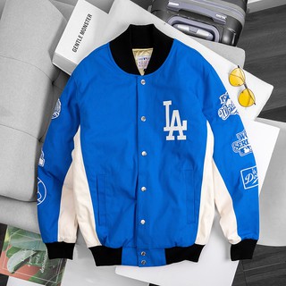 [JK702] Áo Khoác Bomber Bóng Chày Kaki LA Dodgers-Chính hãng