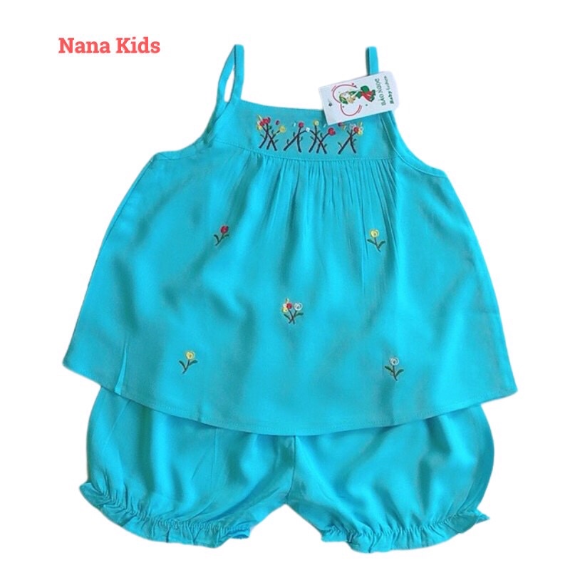 Bộ lanh tole hai dây bé gái thương hiệu Bảo Ngọc chất liệu tole nhẹ mát ,thấm hút mồ hôi tốt cho bé 5 tháng đến 4 tuổi .