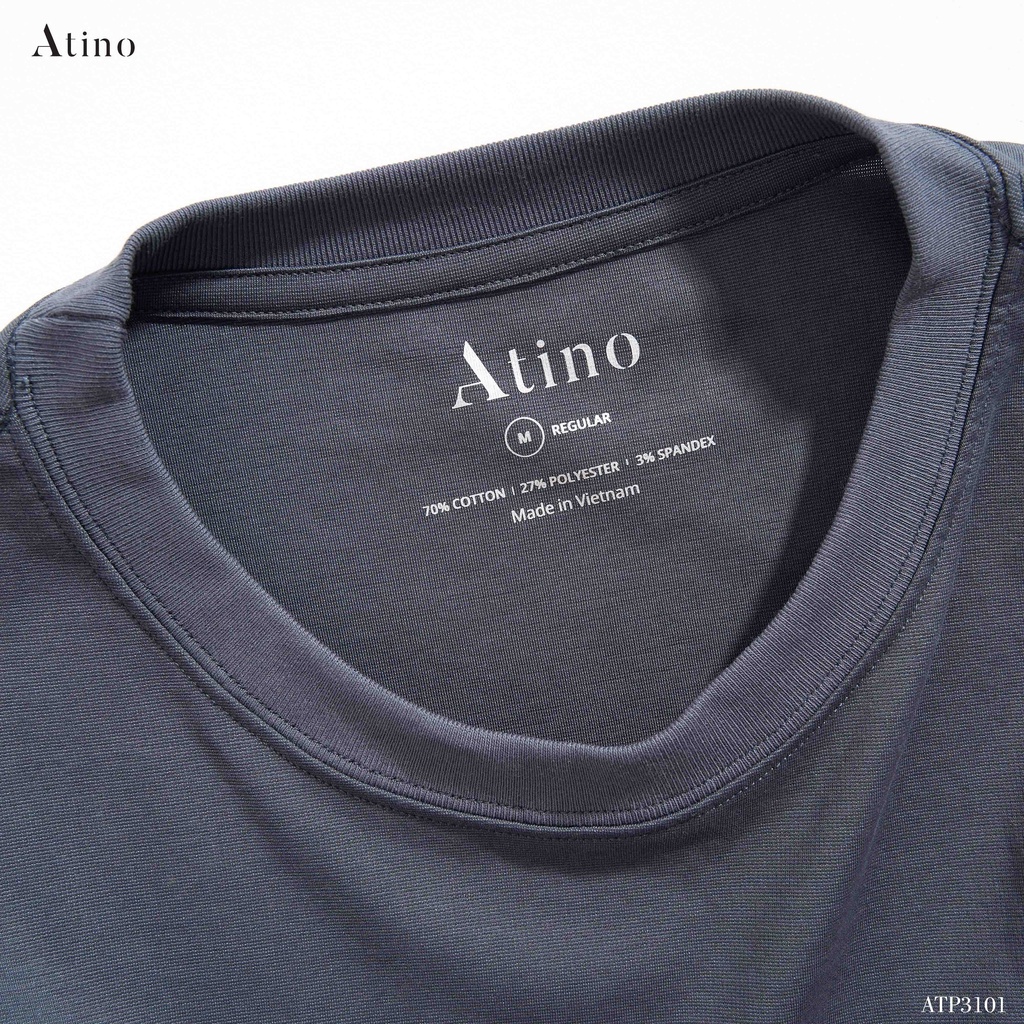 Áo Thun Nam cổ tròn ATINO vải Cotton cao cấp co giãn thoáng mát trẻ trung form regular ATP3101