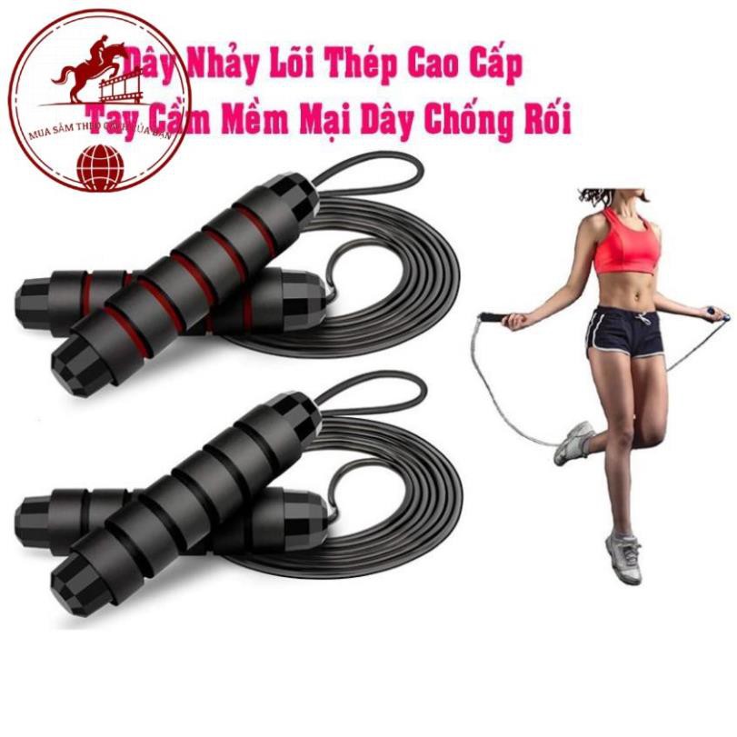 Dây Nhảy Thể Hình, Dây Tập Thể Hình Lõi Thép Kèm Tạ Sắt Cao Cấp TT04