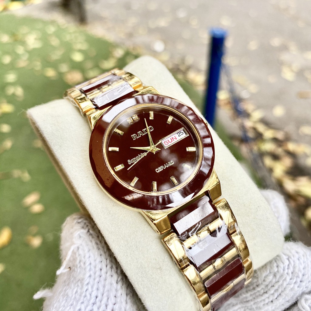 Đồng Hồ NAM KIM LOẠI RADO L033 Mặt Nâu Chống Xước, Chống Nước TUYỆT ĐỐI - TẶNG 1 Vòng Đá tỳ Hưu + 2 pin AG4 | BigBuy360 - bigbuy360.vn