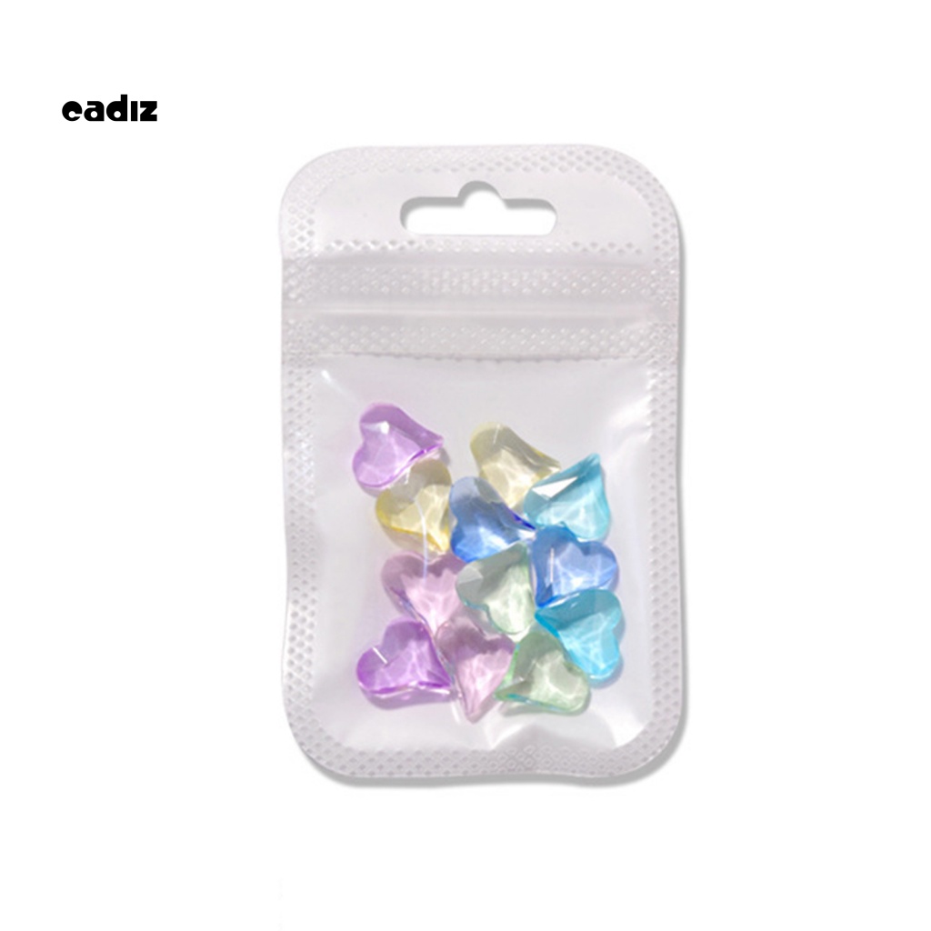 Phụ Kiện Đá Tự Trang Trí Móng Tay Hình Trái Tim 3D Nhiều Màu Sắc