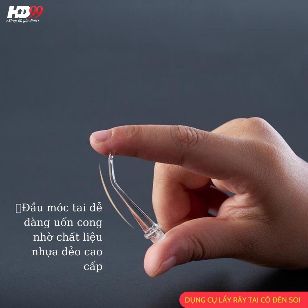 Ngoáy Tai Có Đèn, Móc Tai Có Đèn, Dụng Cụ Lấy Ráy Tai Có Đèn, Phù hợp cho trẻ em