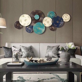 Tranh treo tường Decor Giả Cổ xanh trắng,tranh sắt treo tường hiện đại