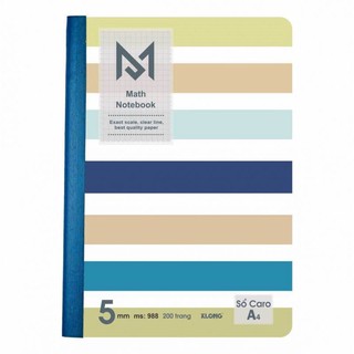 Sổ KLONG Caro A4 Math Notebook may 200 trang; MS 988