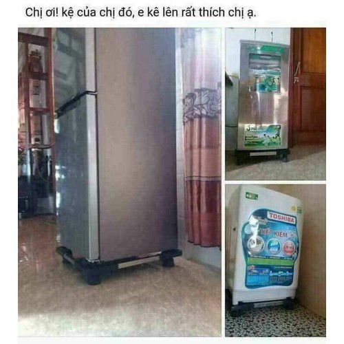 Kệ kê chân tủ lạnh máy giặt chân inox tiện dụng