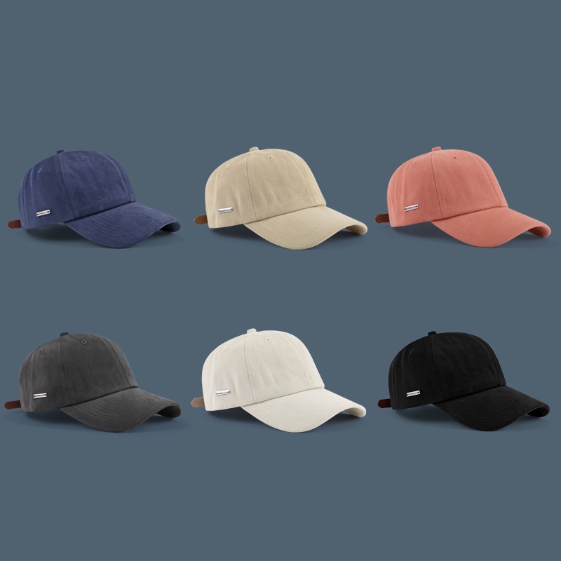 Mũ lưỡi trai mềm màu trơn đơn giản phong cách retro cổ điển