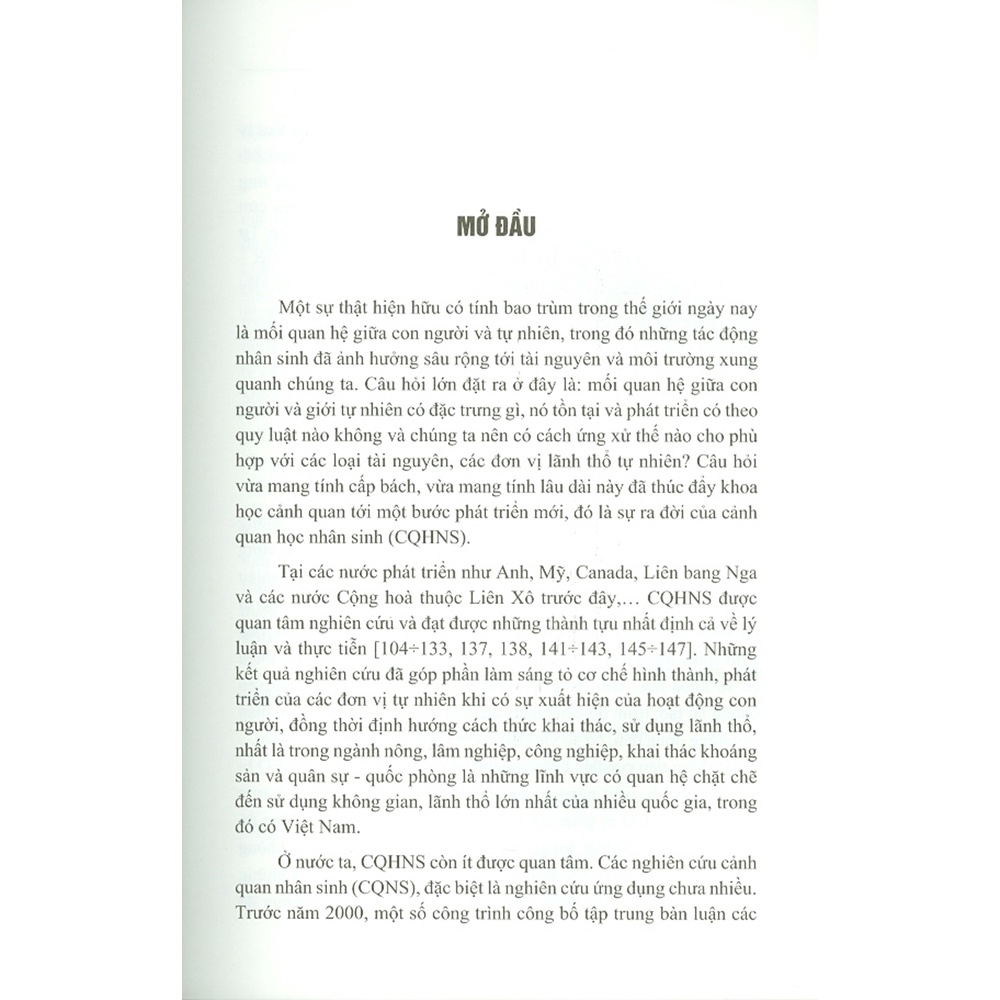 Giáo Trình Cảnh Quan Học Nhân Sinh: Cơ Sở Phương Pháp Luận Và Ứng Dụng Thực Tiễn (Bìa Cứng)