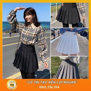 Chân Váy Xếp Ly Cạp Cao Hàn Quốc Chất Cực Đẹp