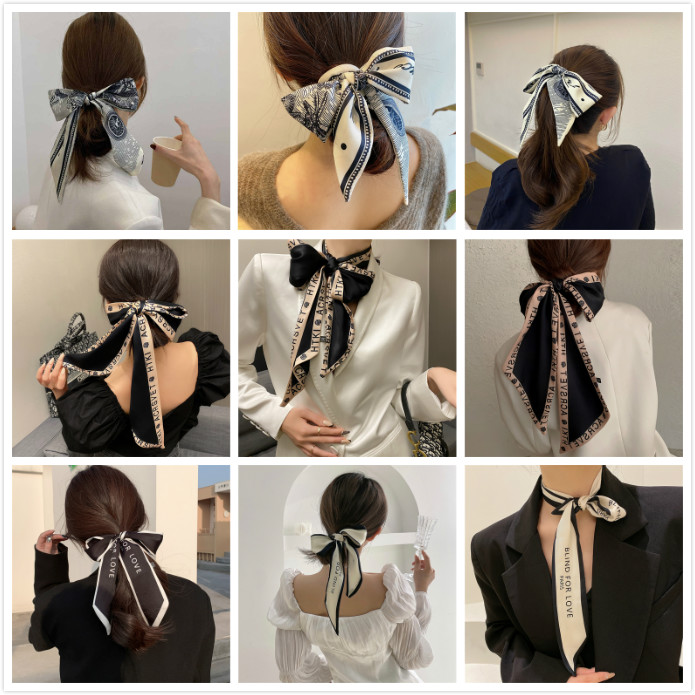 Băng đô màu trơn in chữ phong cách retro cổ điển Hàn Quốc cho nữ